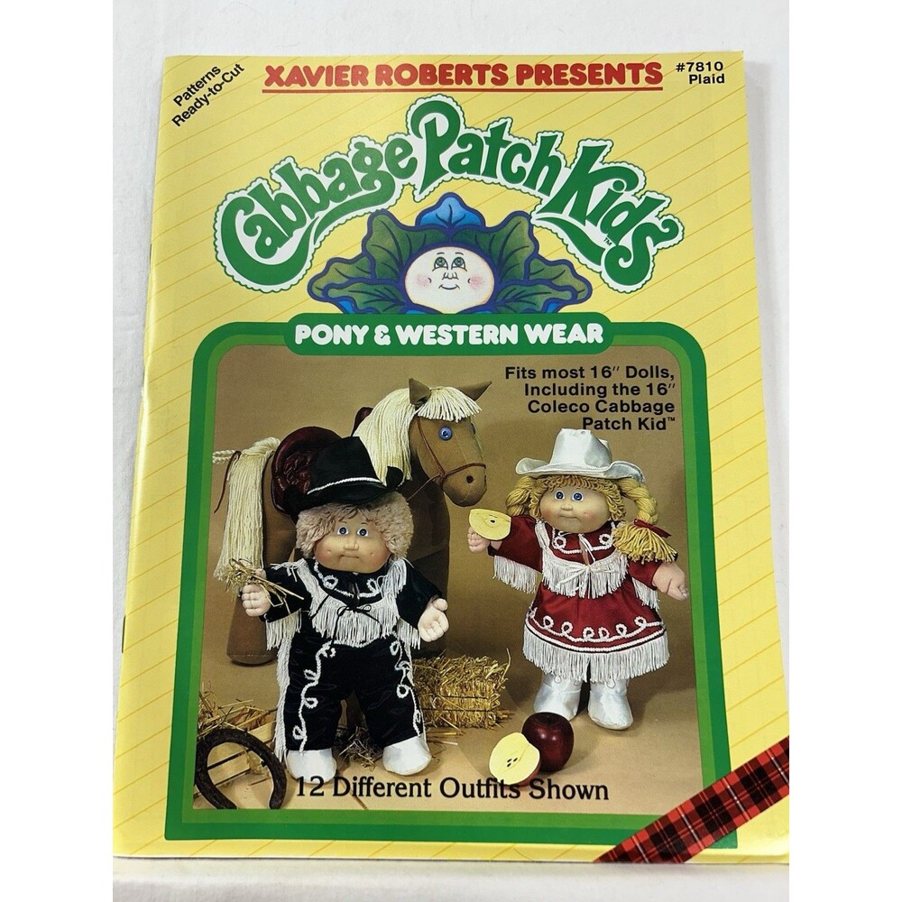 Cabbage Patch Kids Pony Western Wear Pattern Book 7810 Xavier Roberts UNCUT FF